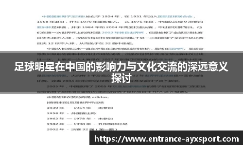 足球明星在中国的影响力与文化交流的深远意义探讨